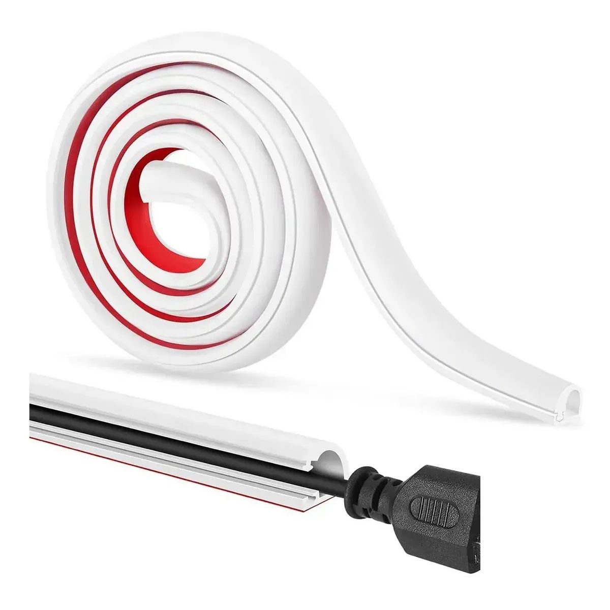 Canaleta Flexible Para Cables Pisos Paredes Adhesivo Oculto 300cm, marca KUANGYE - Foto Principal