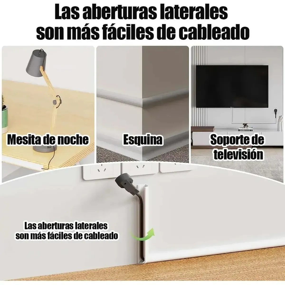 Canaleta Flexible Para Cables Pisos Paredes Adhesivo Oculto 300cm, marca KUANGYE - Foto 2