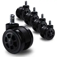 KUANGYE - Pack 5 Ruedas Universal Para Silla De Escritorio, Gamer 60mm