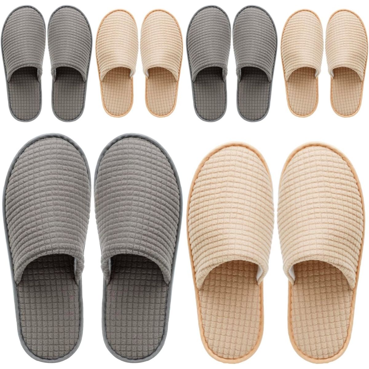 KUANGYE - Pantuflas Antideslizantes para Hombre y Mujer Uso Interior Baño Hotel, Reutilizables Pack 6 Unidades