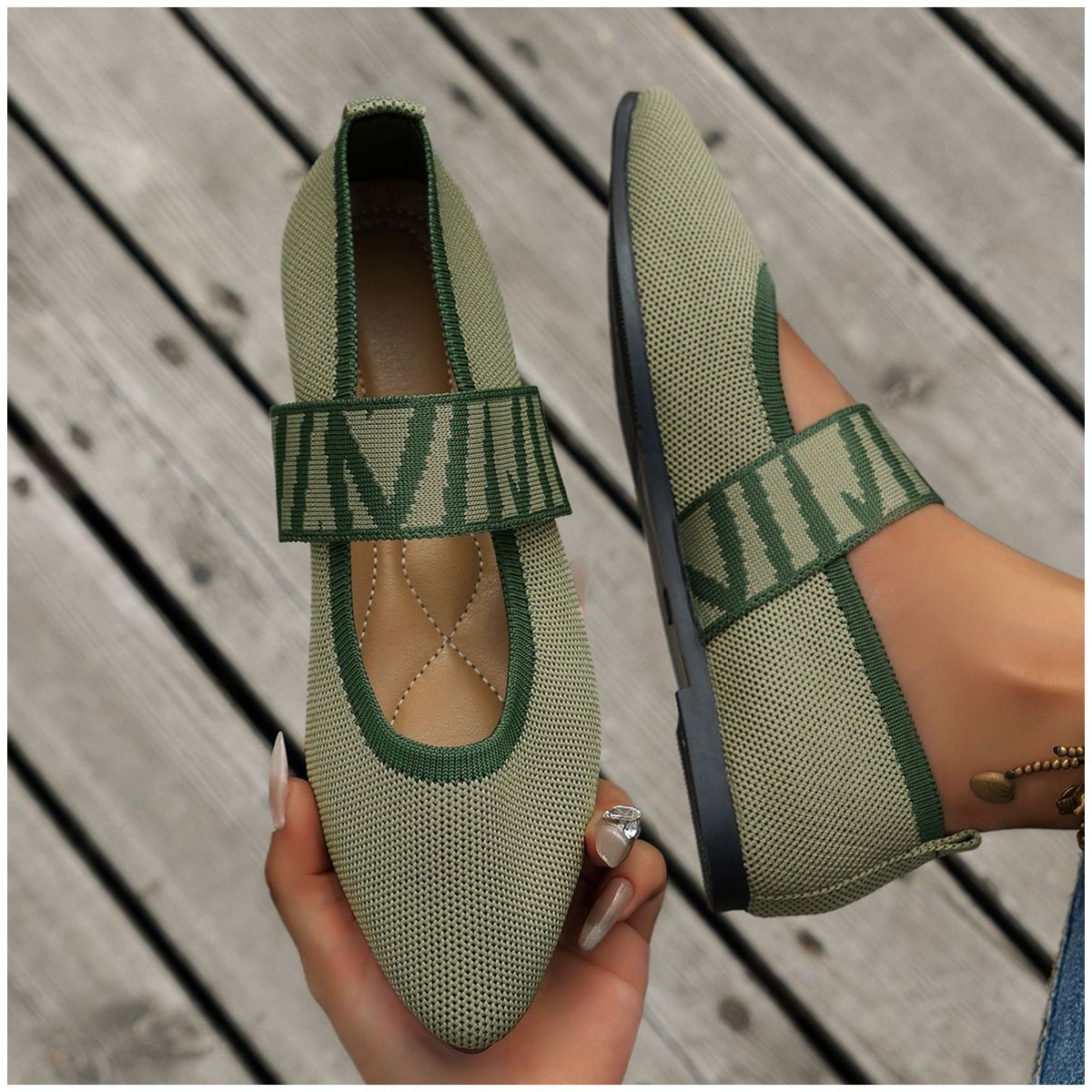 TIOZONEY - Sandalia Mujer -Verde
