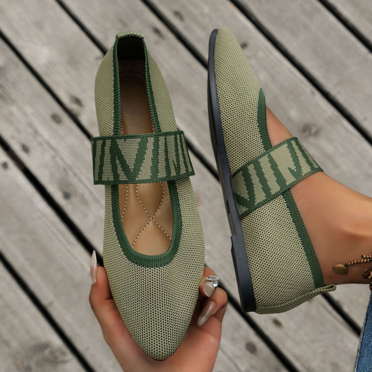 TIOZONEY - Sandalia Mujer -Verde