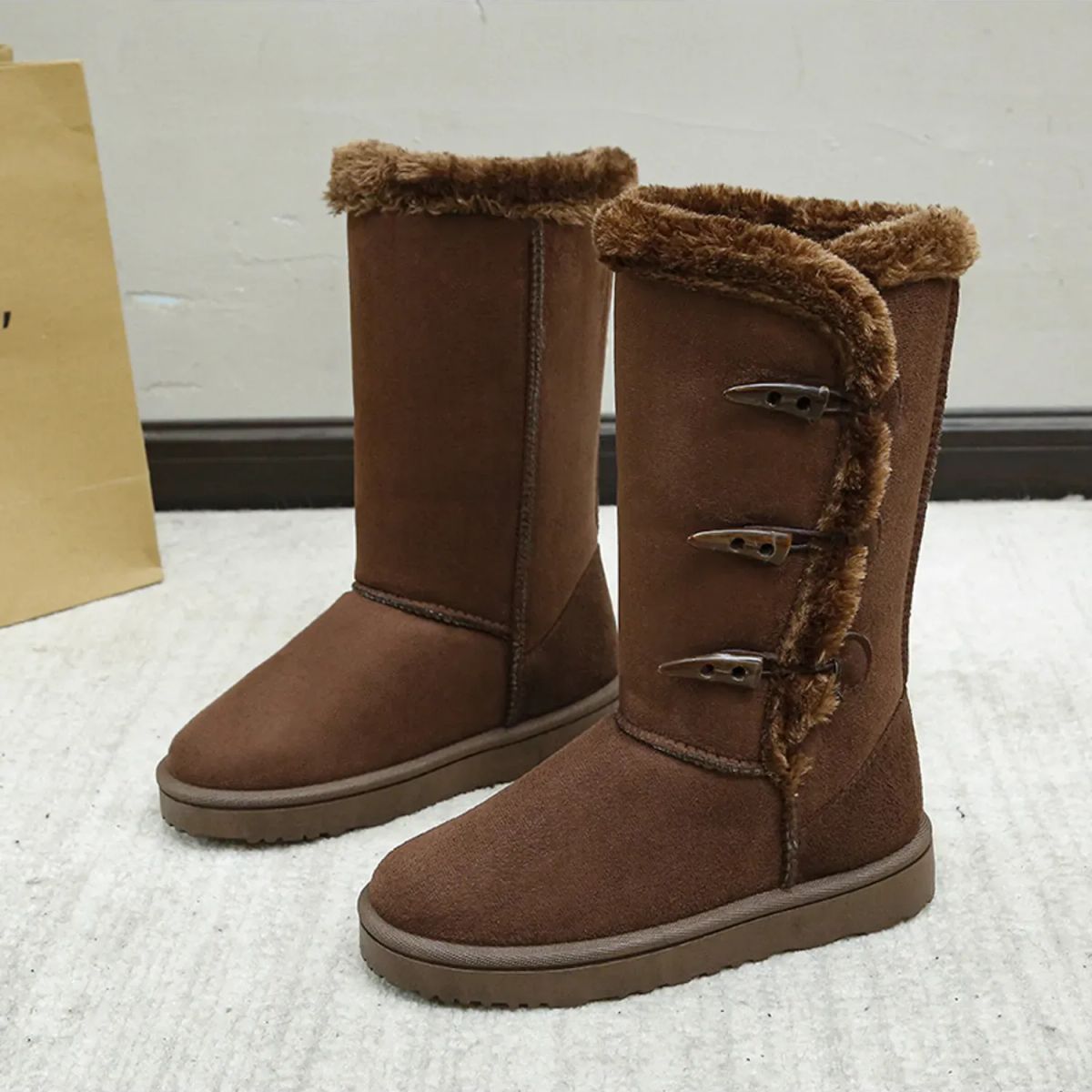 TIOZONEY - Botas Forradas Por Dentro En Chiporro Altas
