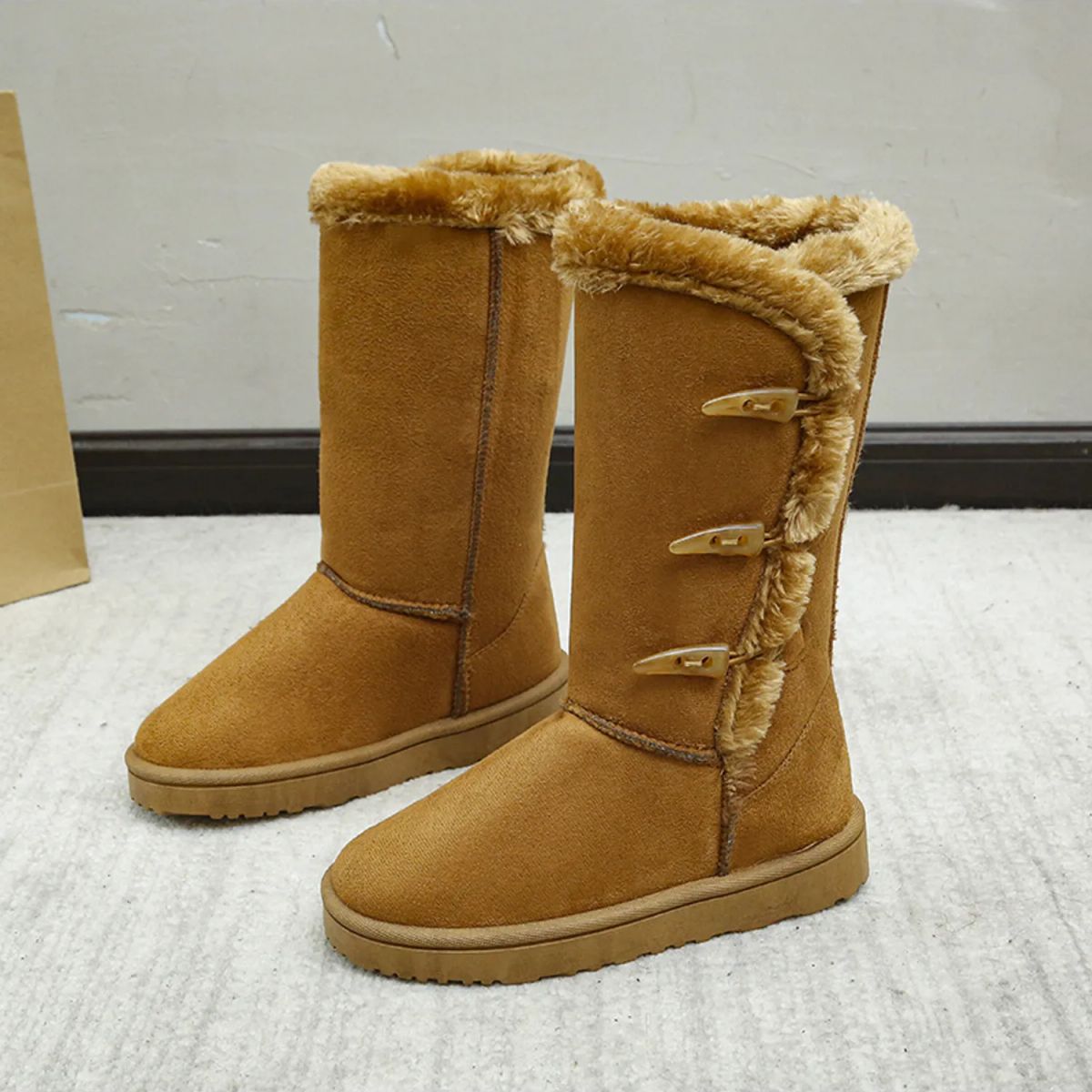 TIOZONEY - Botas Forradas Por Dentro En Chiporro Altas