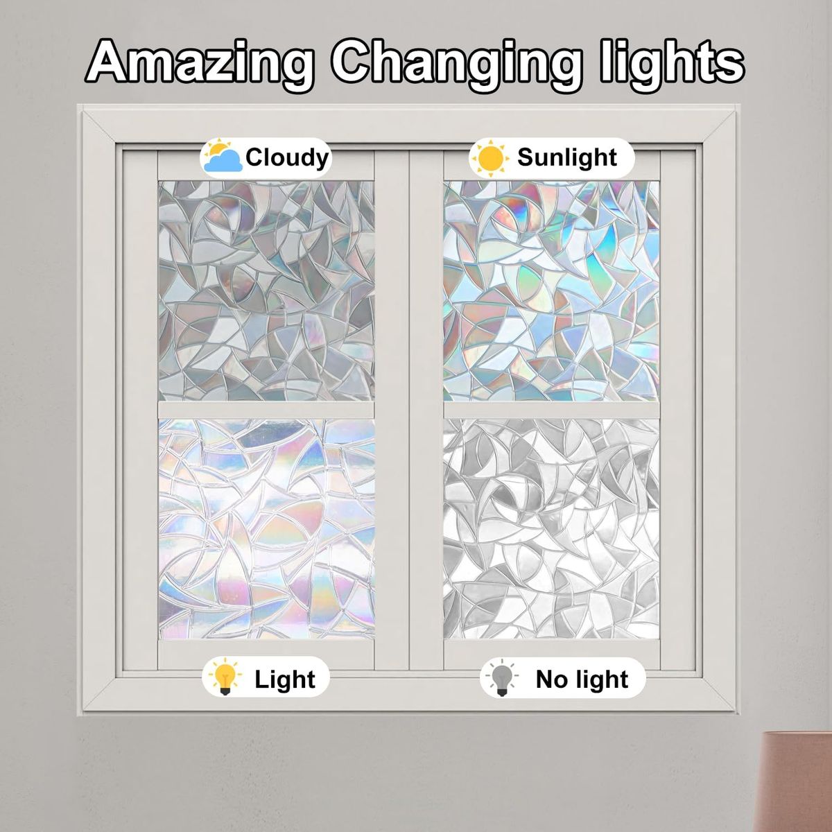 KUANGYE - Film Privacidad Vidrio Vinilo Cocina Decora Ventanas Vitral 30cm×300cm