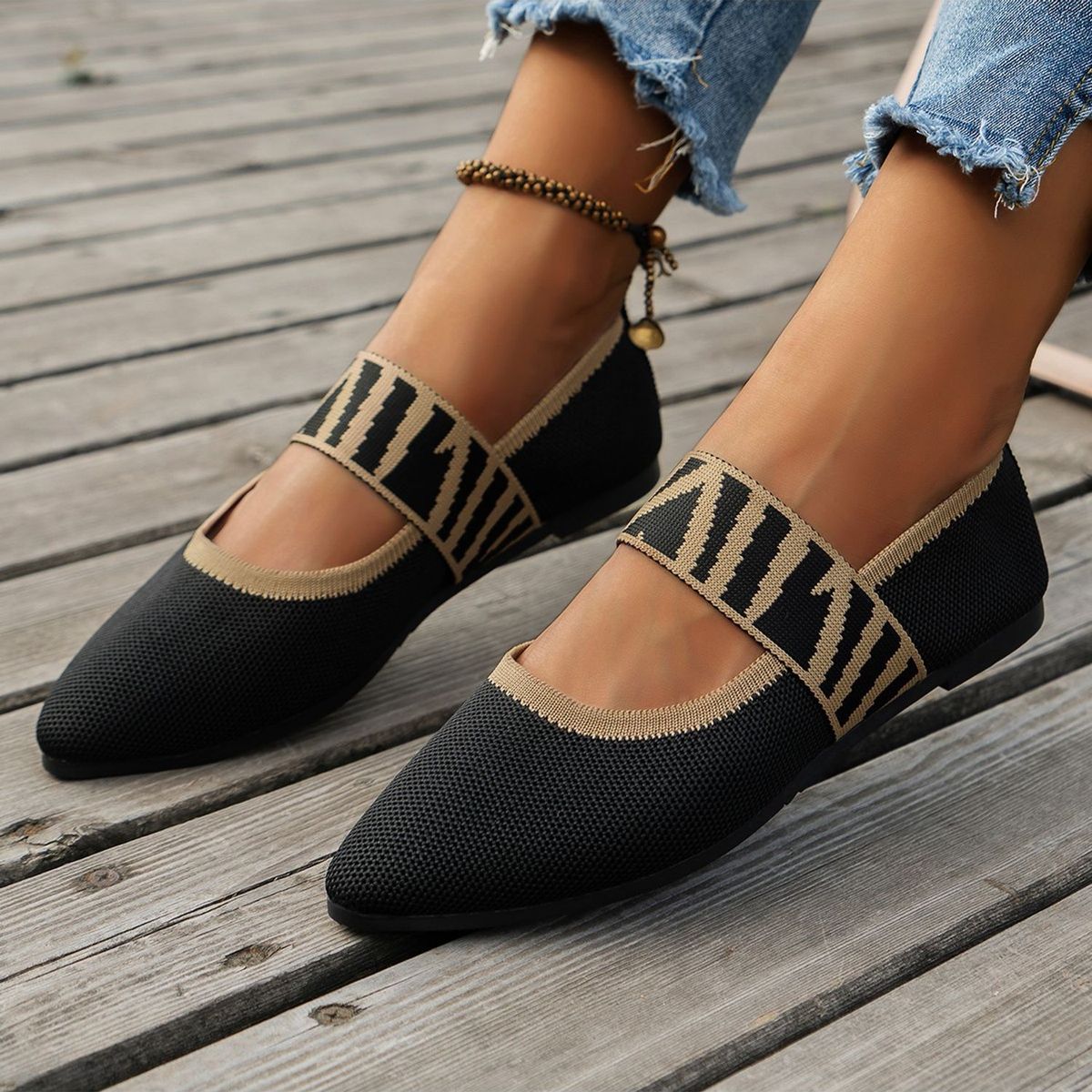 TIOZONEY - Sandalia Mujer -Negro