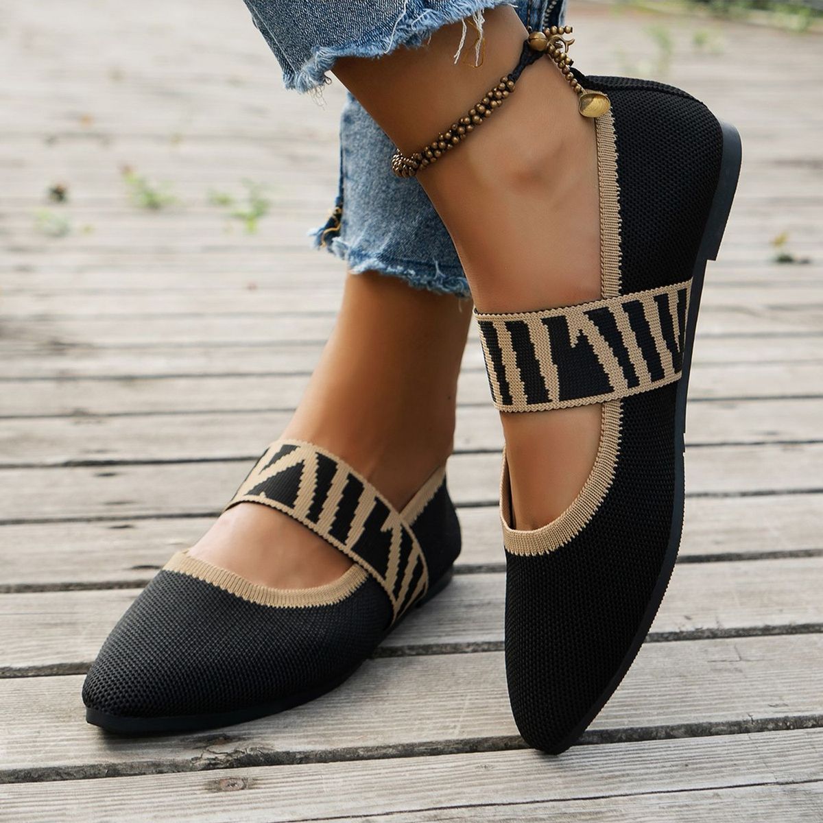 TIOZONEY - Sandalia Mujer -Negro