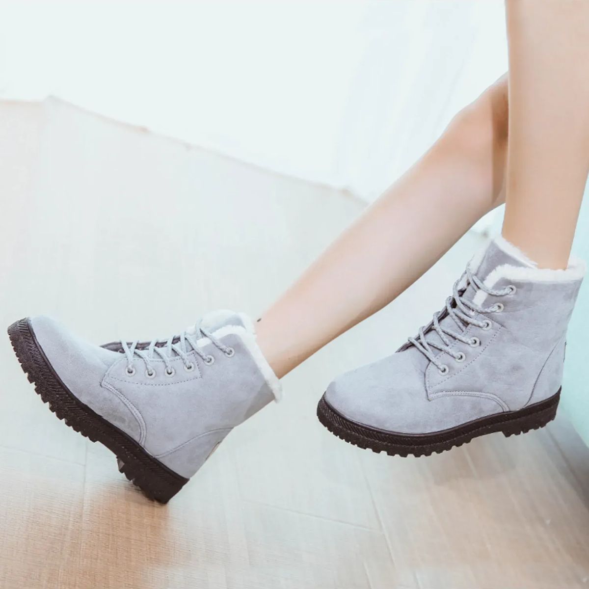 TIOZONEY - Botas altas de chiporro para mujer