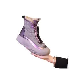 TIOZONEY - Botas de nieve largas de chiporro para mujer