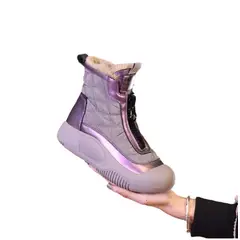 TIOZONEY - Botas de nieve largas de chiporro para mujer