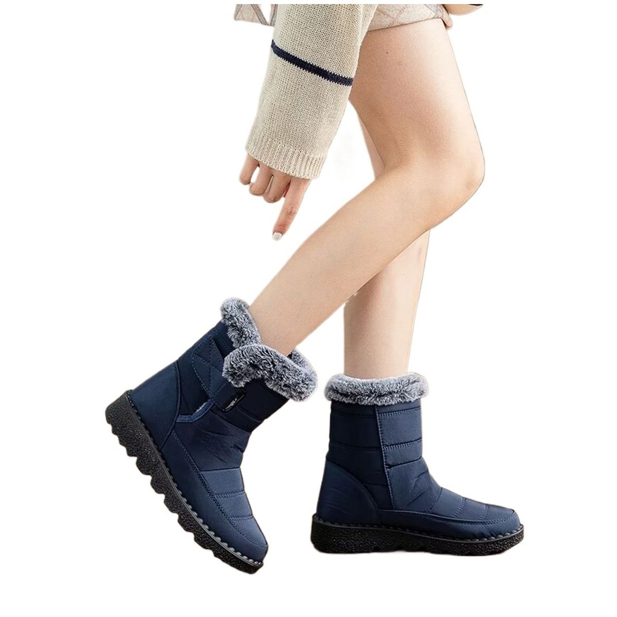 TIOZONEY - Botas de algodón de nieve cálidas e impermeables para Mujer