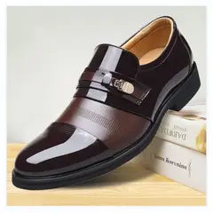 TIOZONEY - Zapatos de PU para hombre-Negro
