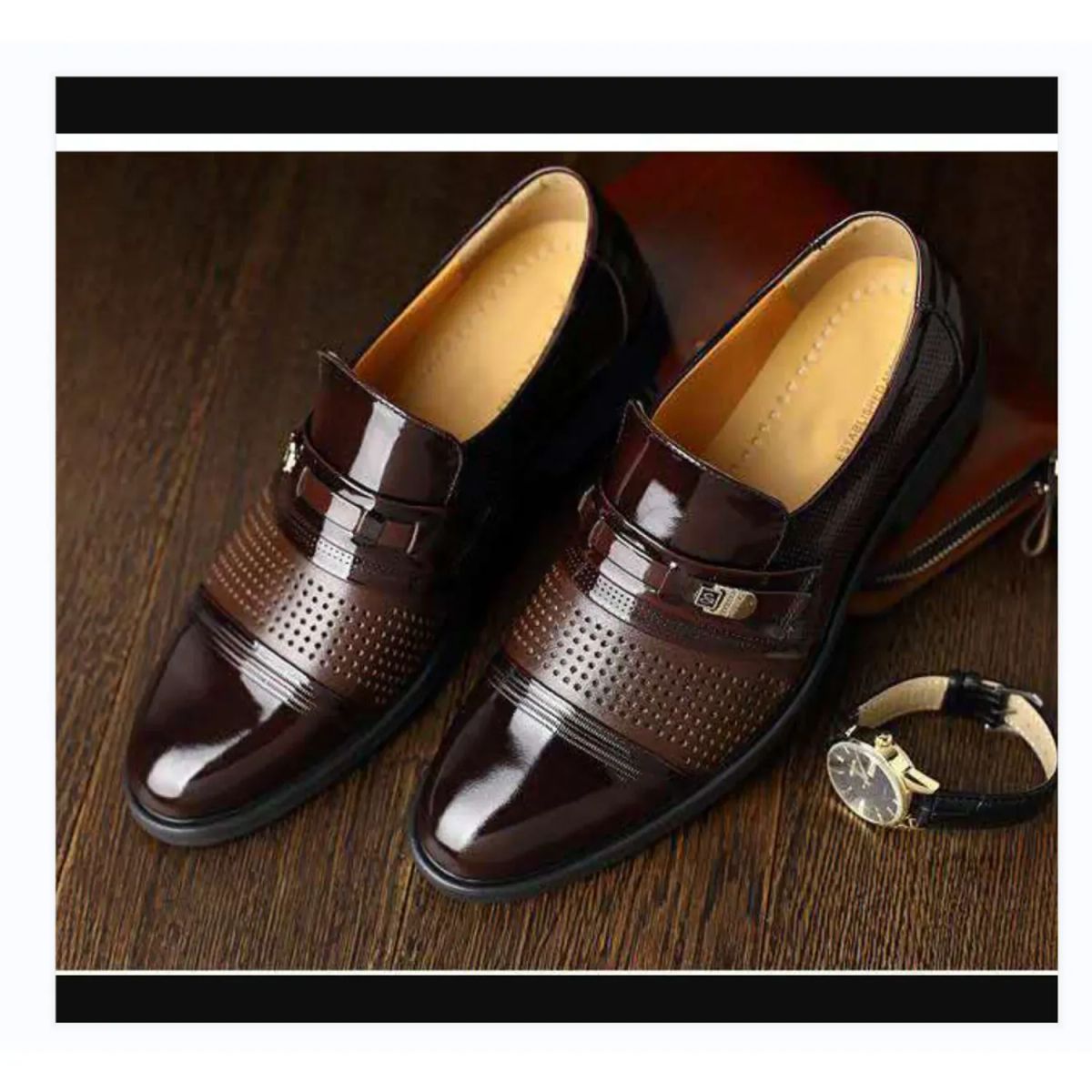 TIOZONEY - zapatos de PU para hombre-Negro.