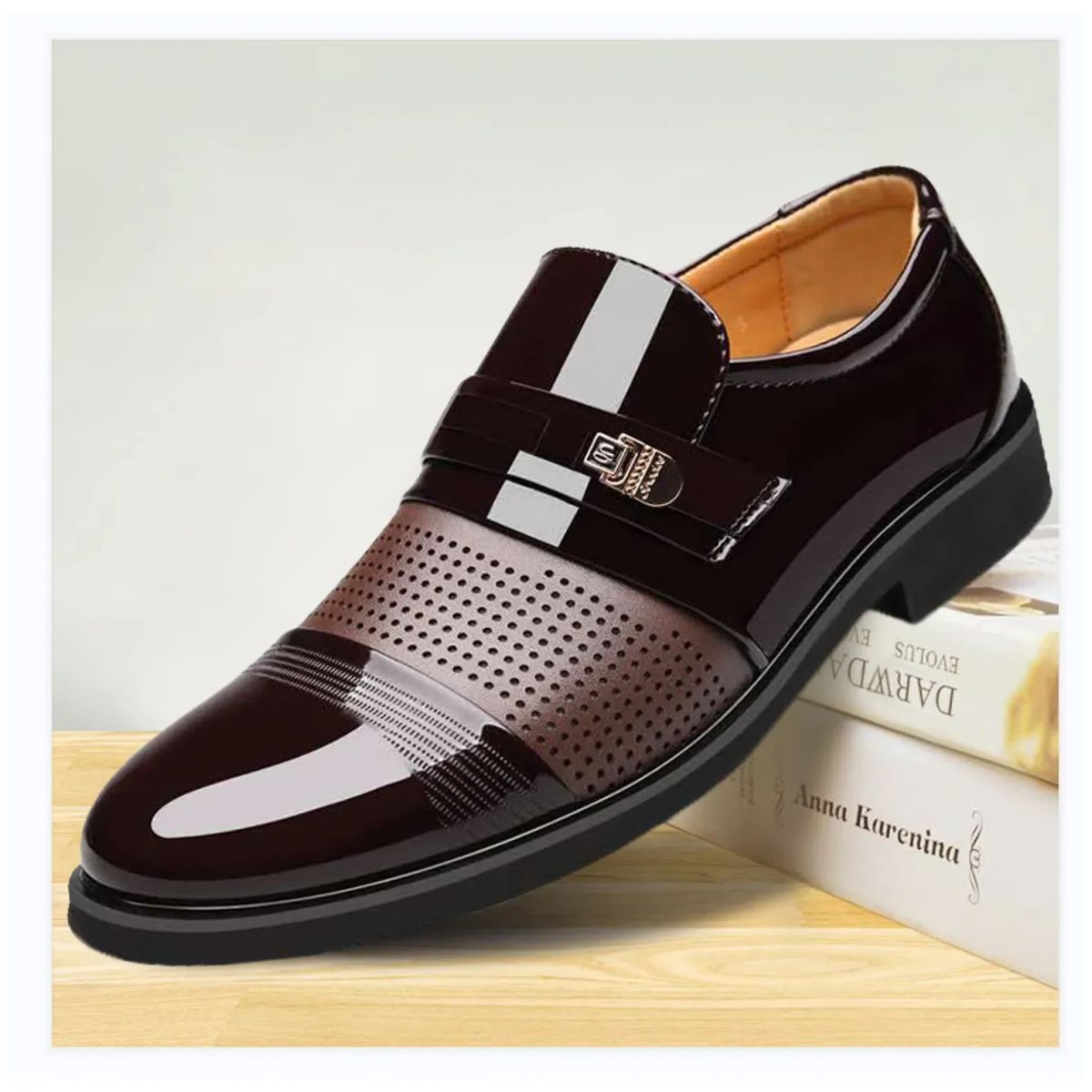 TIOZONEY - zapatos de PU para hombre-Negro.