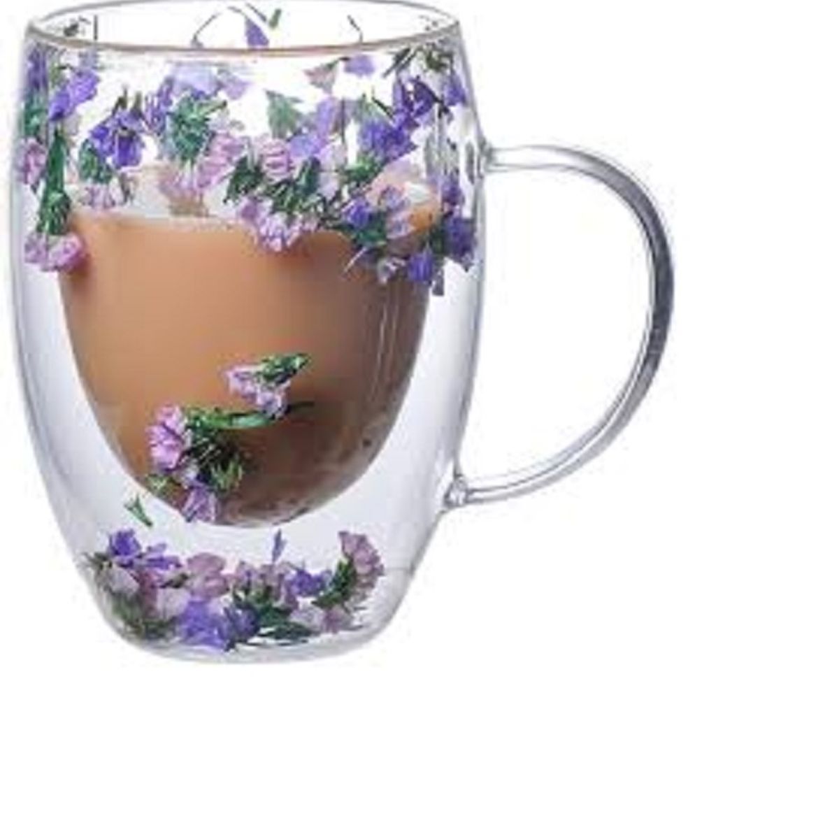 GENERICO - TAZAS DOBLE PARED CON FLORES ETERNAS COLOR MORADAS  350ML 12cm * 8 cm