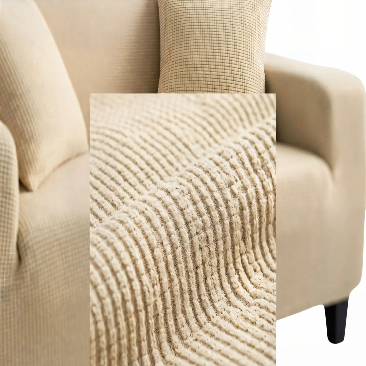 GENERICO - FUNDA PARA SILLON 3 CUERPOS CUADRUPLE COLOR BEIGE
