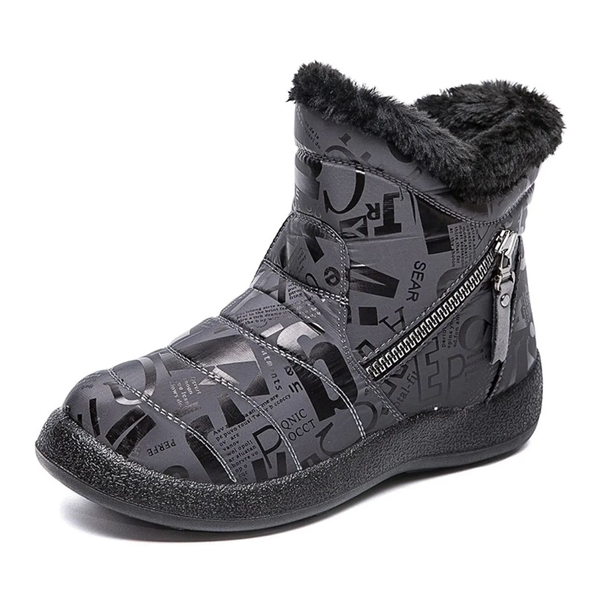 TIOZONEY - Bota Para Mujer-Negro.