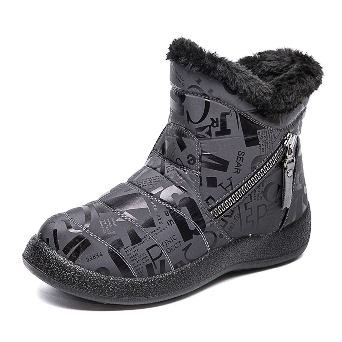 TIOZONEY - Bota Para Mujer-Negro.