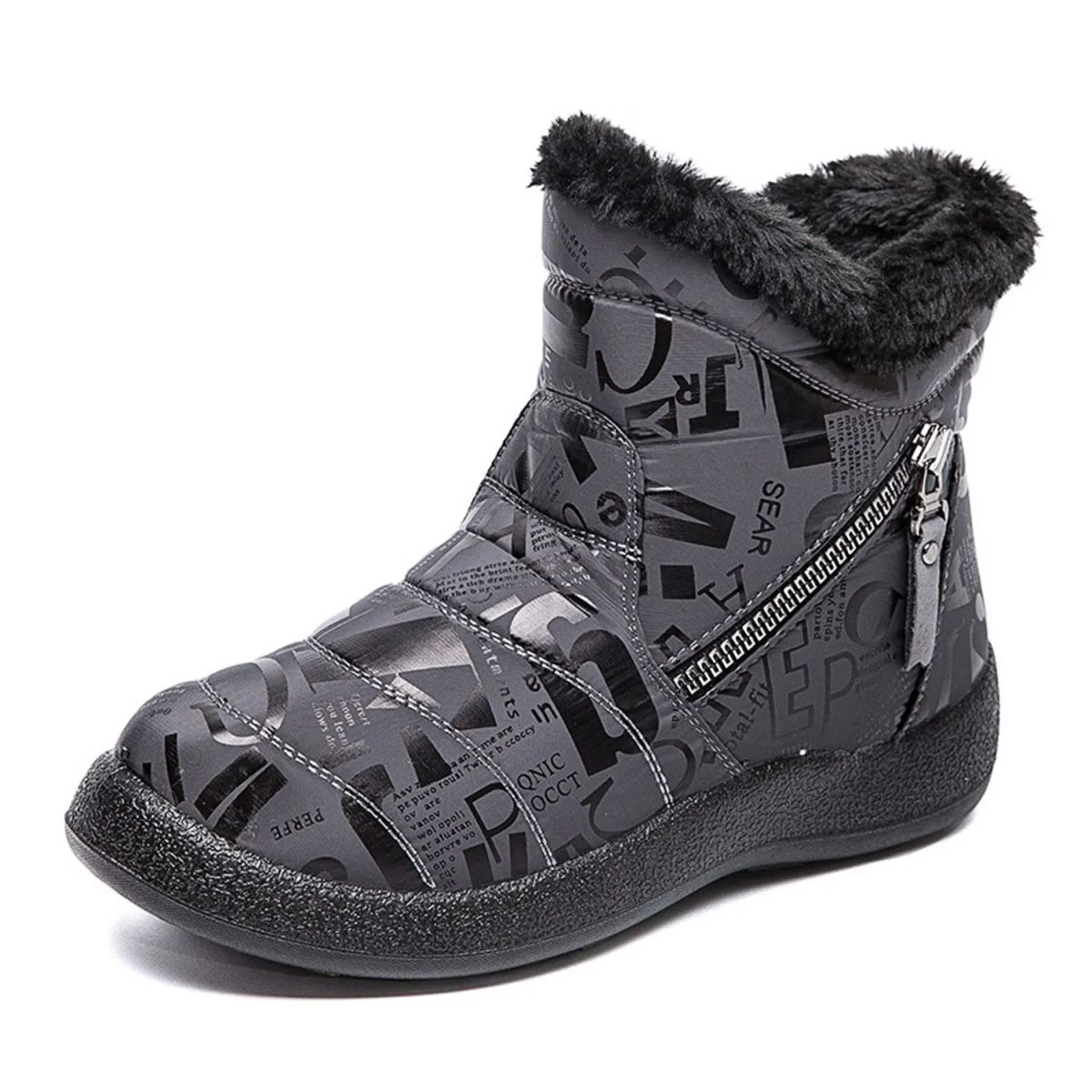 TIOZONEY - Bota Para Mujer-Negro.