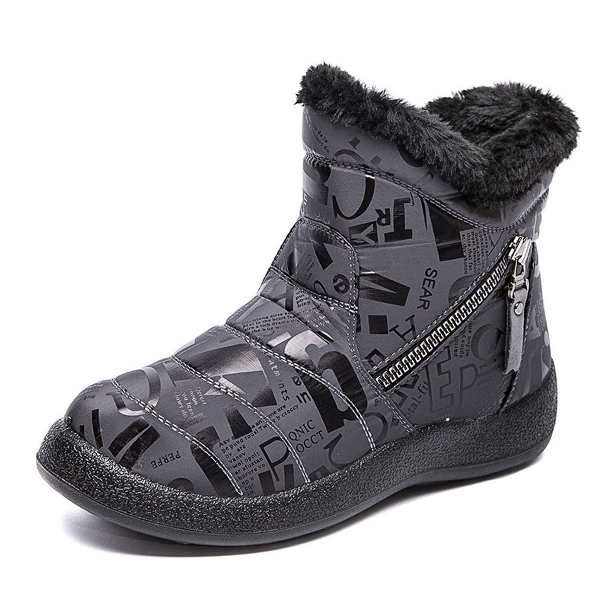 TIOZONEY - Bota Para Mujer-Negro.