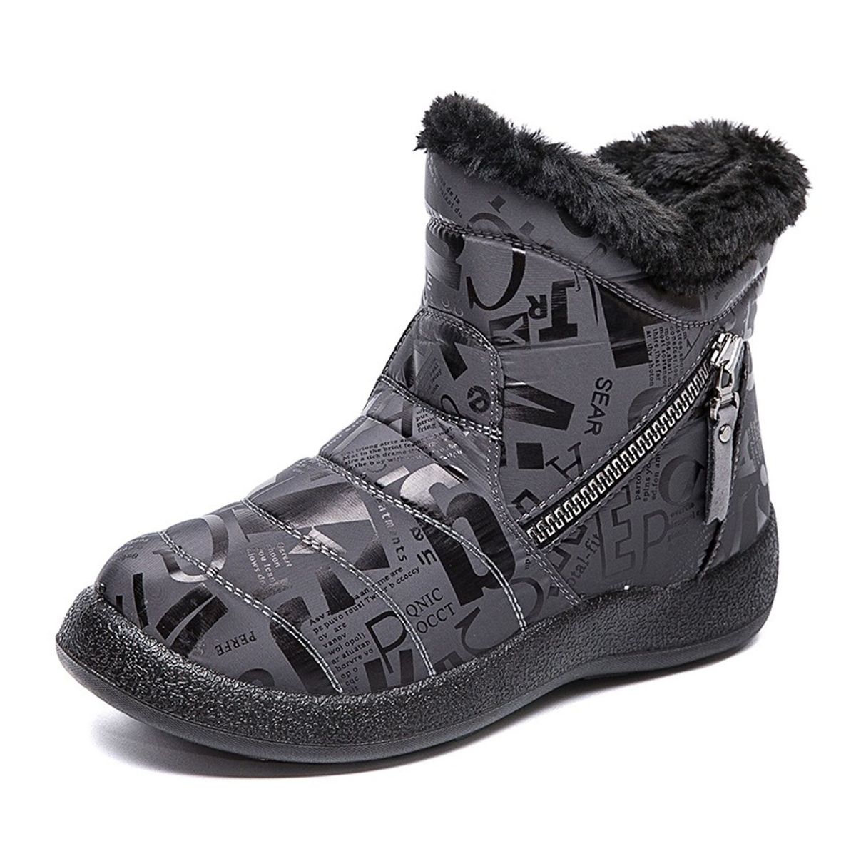 TIOZONEY - Bota Para Mujer-Negro.