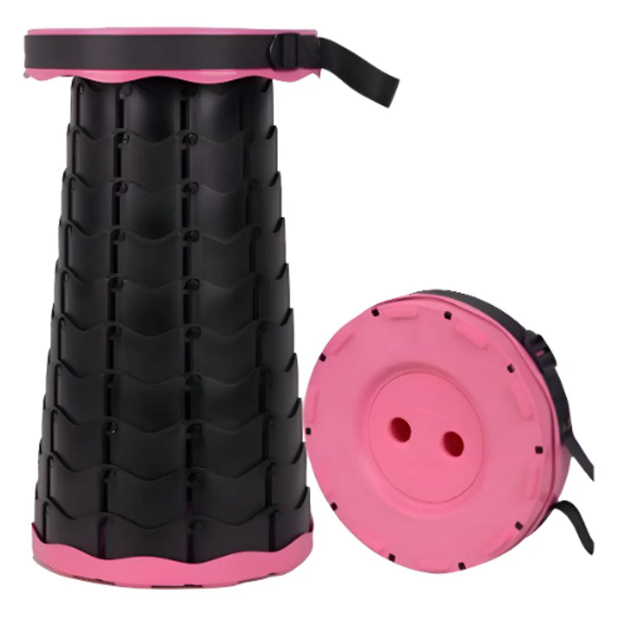 GENERICO - Silla Telescopic Stool Plegable Rosa Altura Ajustable Camping Playa