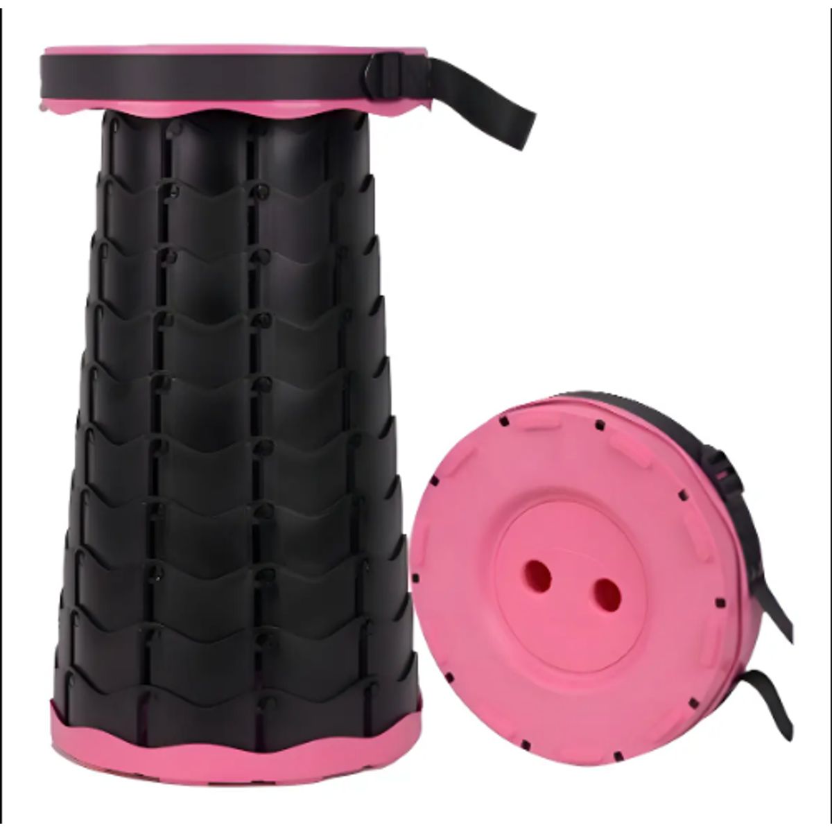 GENERICO - Silla Telescopic Stool Plegable Rosa Altura Ajustable Camping Playa