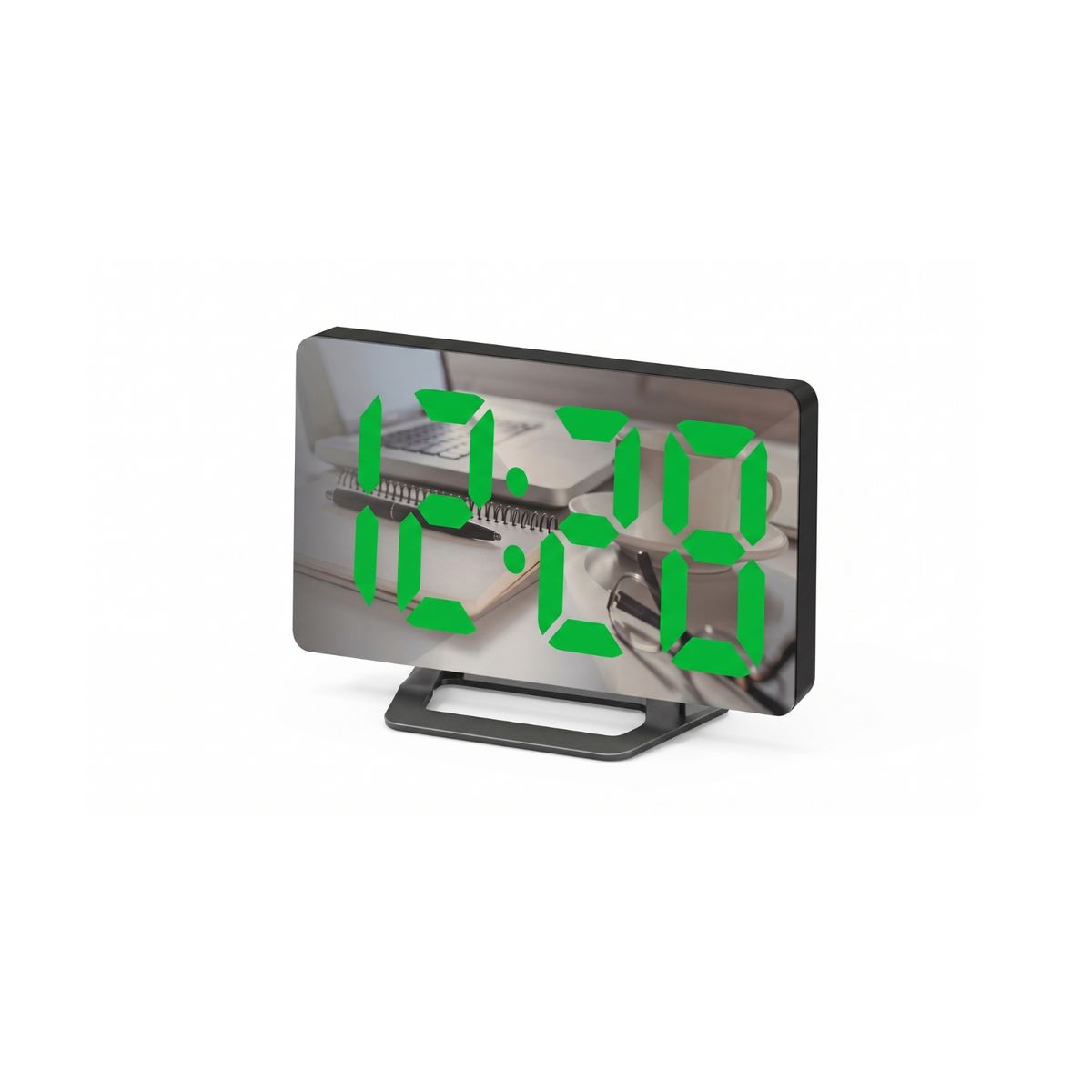 GENERICO - Reloj Despertador Digital LED Mirror Efecto Espejo