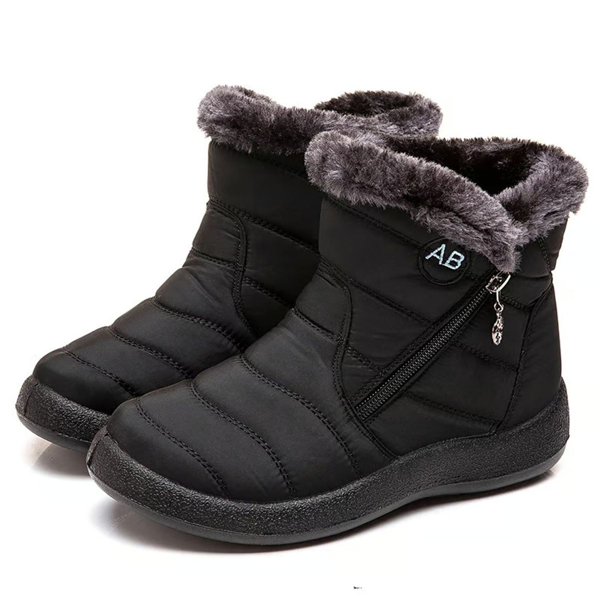 TIOZONEY - Botas Impermeables Por Dentro Forradas Con Chiporro - Negro