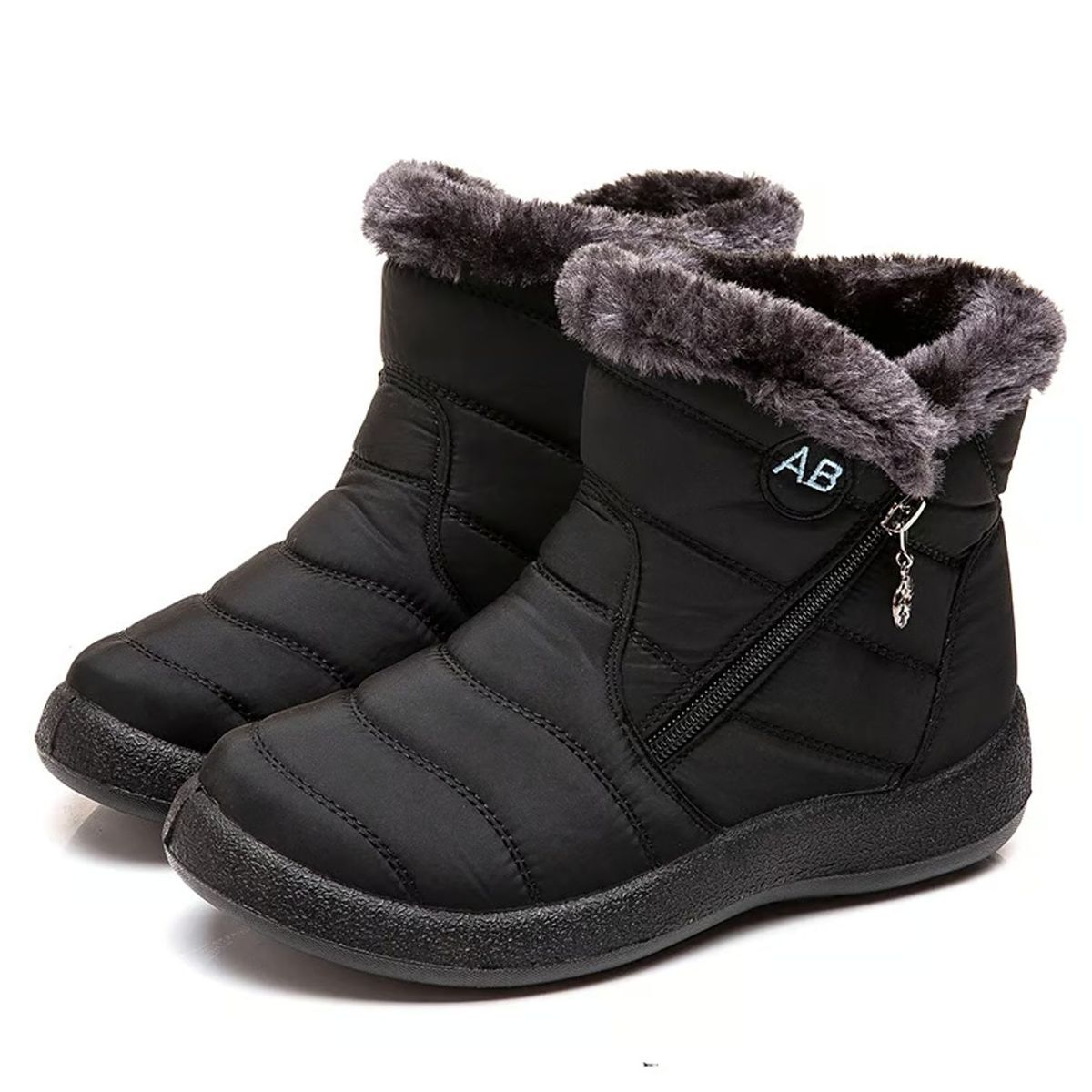 TIOZONEY - Botas Impermeables Por Dentro Forradas Con Chiporro - Negro