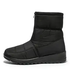 TIOZONEY - Botas de nieve impermeables para mujer Negro