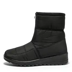 TIOZONEY - Botas de nieve impermeables para mujer Negro