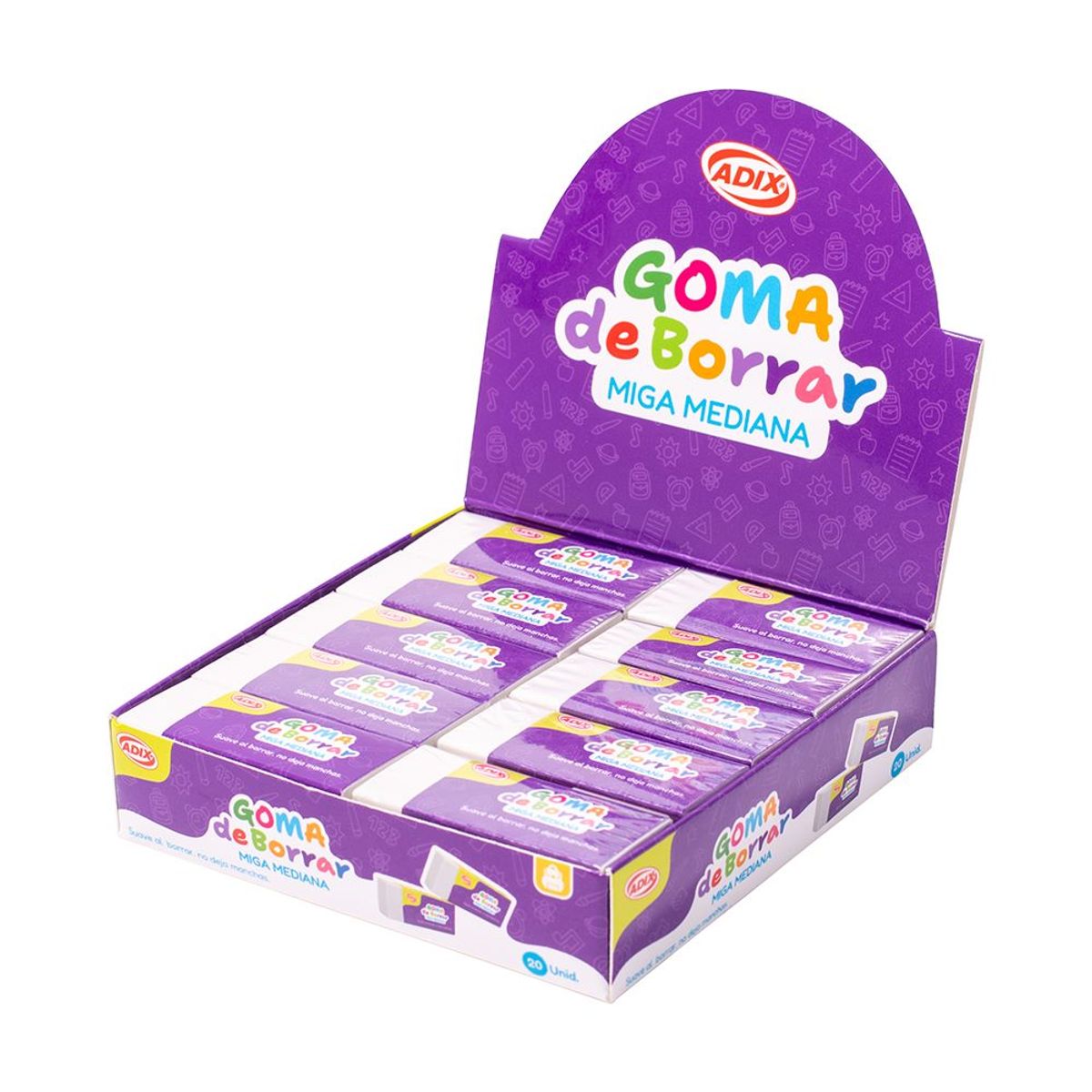 ADIX - Goma de Borrar Miga Mediana 20 Ud