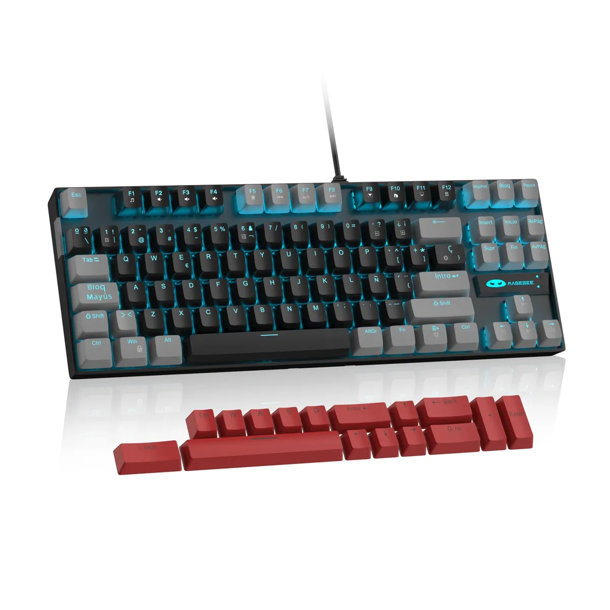 MAGEGEE - Magegee teclado mecánico MK-star  - Gris con negro - red switch - Español