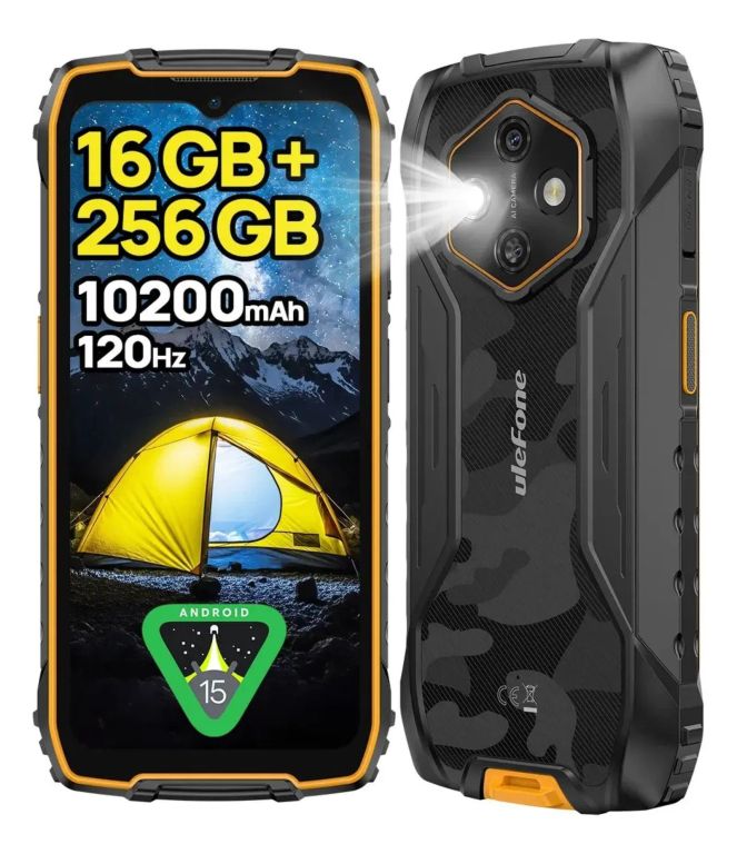 ULEFONE RugKing 4 Pro 10200mAh Rugerizado 120Hz 256GB Android IA Batería Gigante Dura Días Ultra Resistente