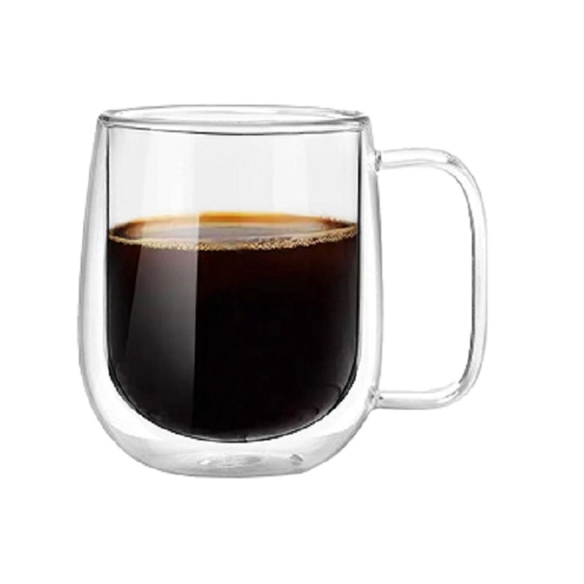 GENERICO - Tazas de vidrio transparente  de café  doble pared 350 ml 12 cm* 9 cm