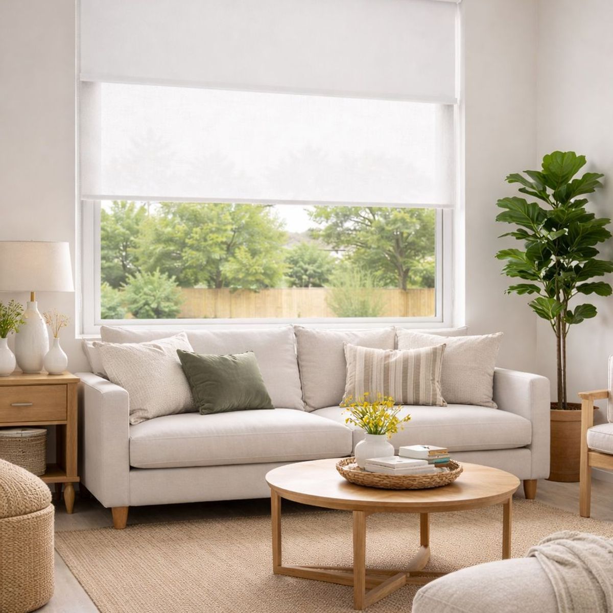 CLEMS - Cortina Roller Doble Blackout  Sunscreen Blanco 165X160