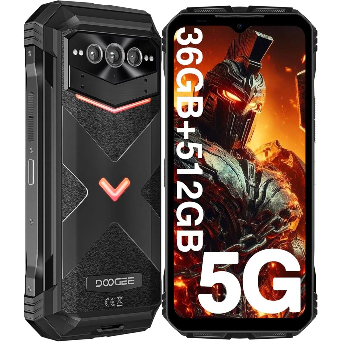 DOOGEE - DOOGEE V Max Plus 5G Rugerizado 22000mAh 36GB RAM 512GB Batería Monstruo Dura Días Uso Extremo