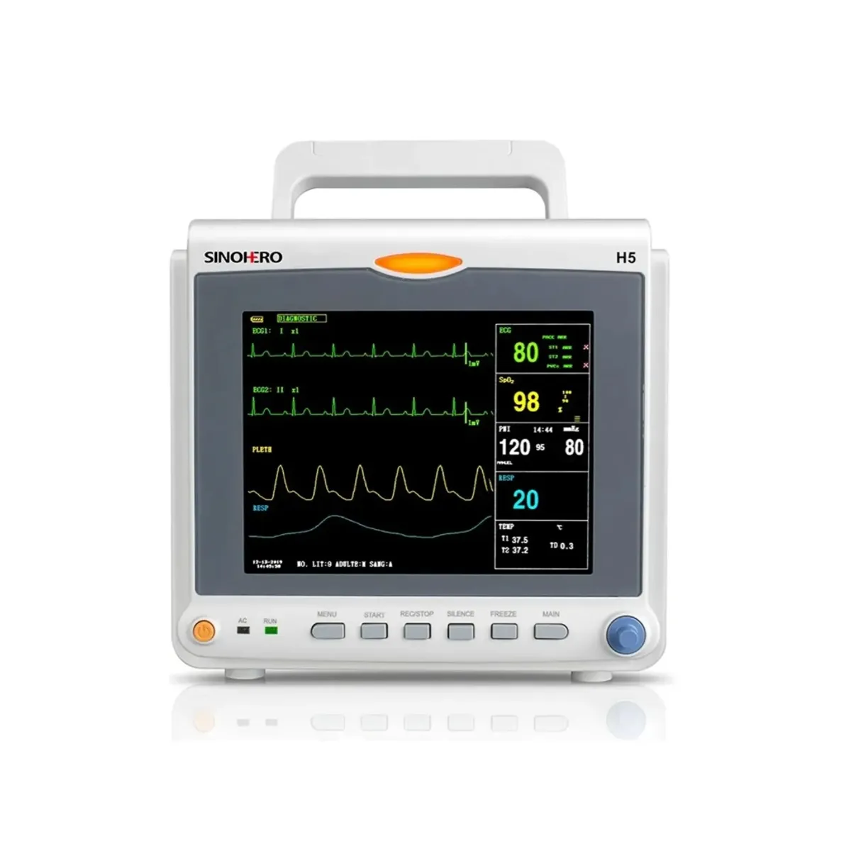 SINOHERO - Monitor Multiparámetro Sinohero H8 12.1” TFT ECG SpO2 NIBP Adulto Pediátrico Neonatal