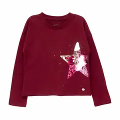 BUBBLE GUMMERS - Polera Niña Bubblegummers Nata 2 Burdeo