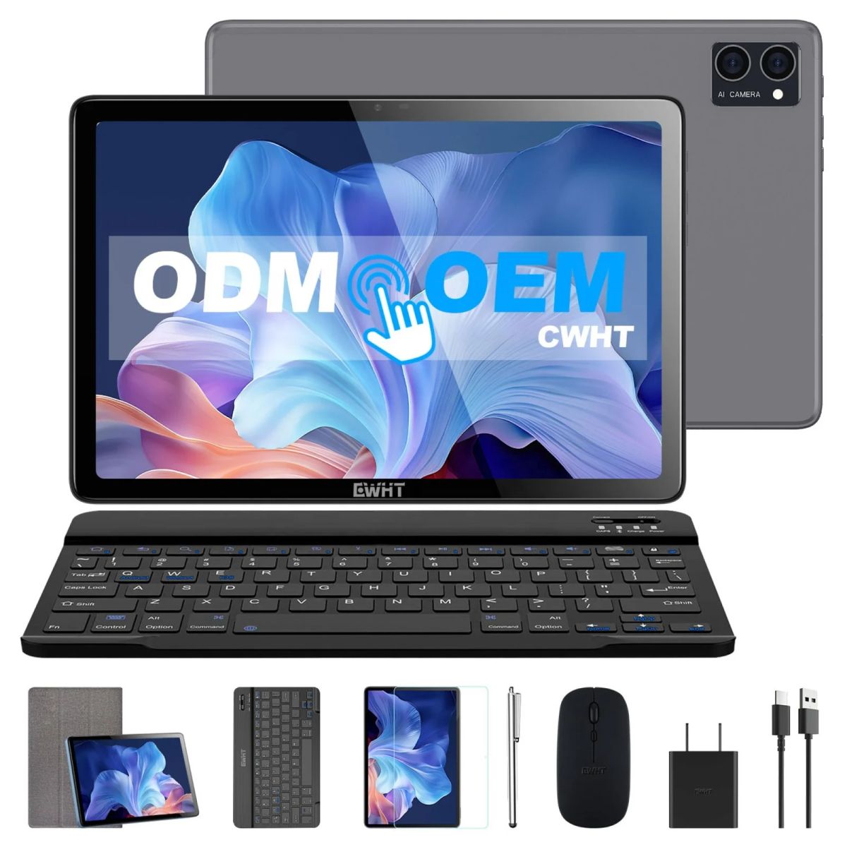 BLACKVIEW - Tablet CWHT G16 - 10.1 púlgadas Android 15 128GB + 16GB RAM Kit Completo Teclado Mouse Lápiz Funda Productividad Estudio Trabajo Clases Online Lista para Usar