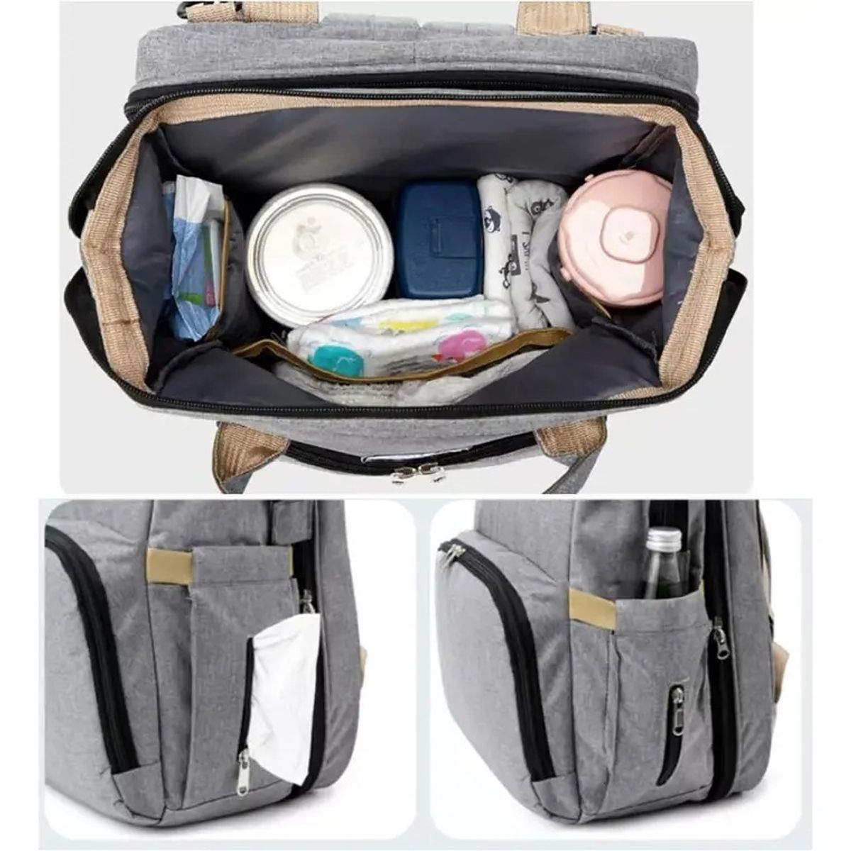 GENERICO - Bolsa Mochila de Pañales para Mamá Cama de Bebé Plegable