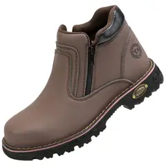 TIOZONEY - Zapatos de seguridad con cierre a prueba de golpes - Café.