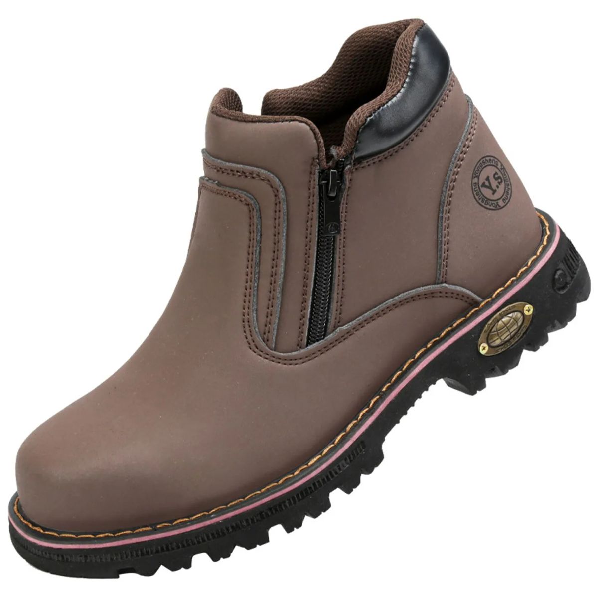 TIOZONEY - Zapatos de seguridad con cierre a prueba de golpes - Café.
