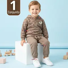 JUMP KIDS - Conjunto 2 Piezas Buzo Pantalón Y Polerón Con Capucha Dinosaurios Niño