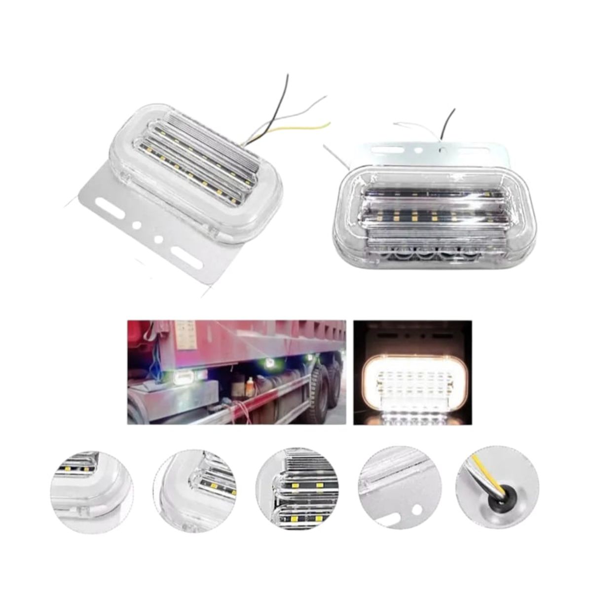 GENERICO - Pack X4 Luz Led Lateral De Camión Indicador Rampla 24v 20led