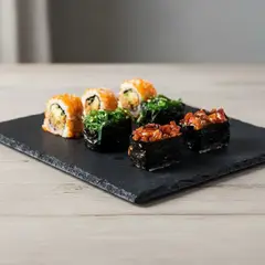 GENERICO - Plato Cuadrado De Piedra Pizarra 30 x 30cm - Tabla Sushi