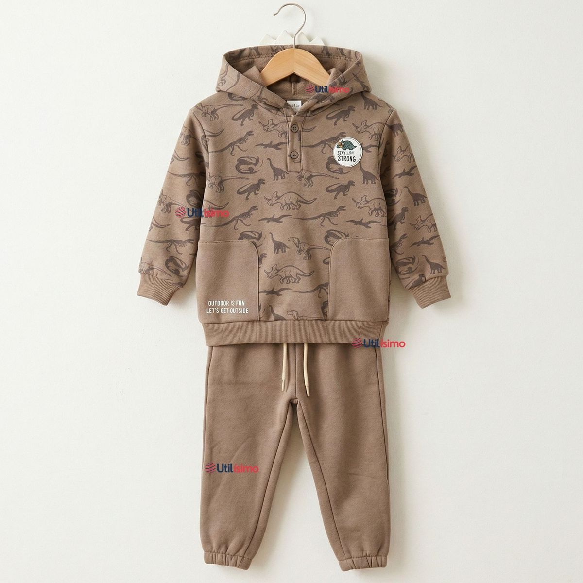 JUMP KIDS - Conjunto 2 Piezas Buzo Pantalón Y Polerón Con Capucha Dinosaurios Niño