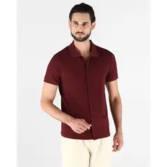 GUESS - Polera Eco Ss Aaron Knit Button Down Morado