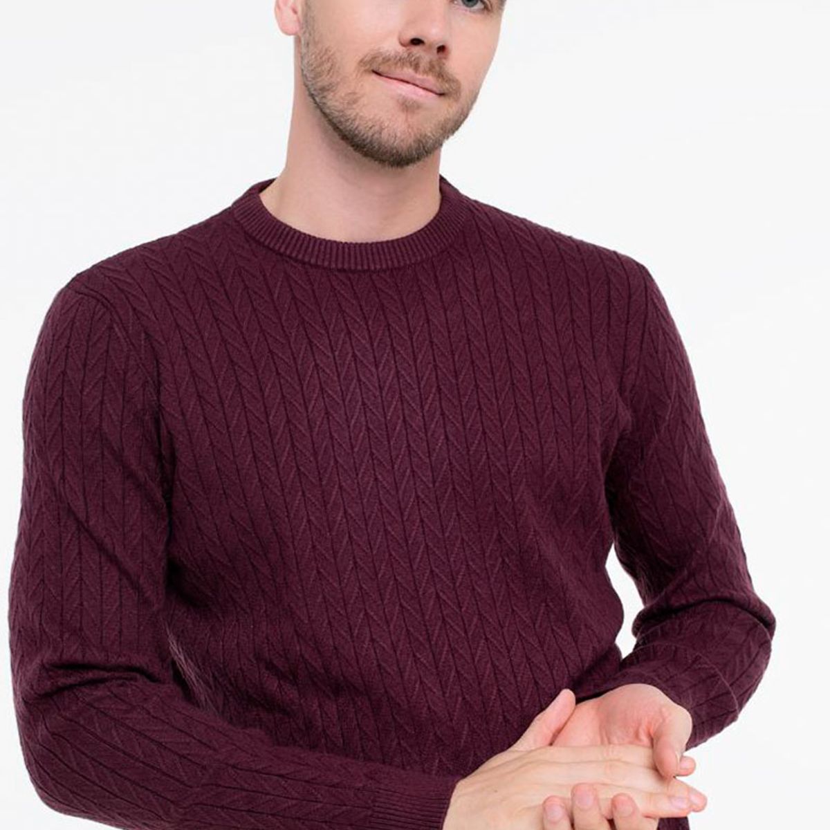 GUESS - Sweater Ls Cn Ivan Chevron Morado